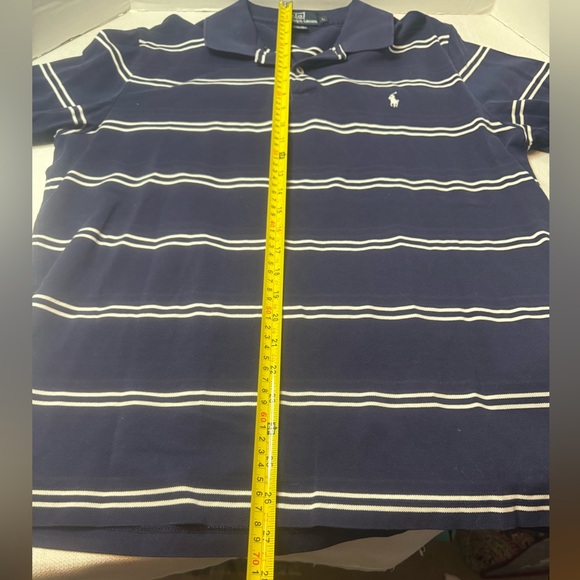 Polo by Ralph Lauren Men's Navy & White Striped SS Pima Cotton Shirt Large - Picture 13 of 14
